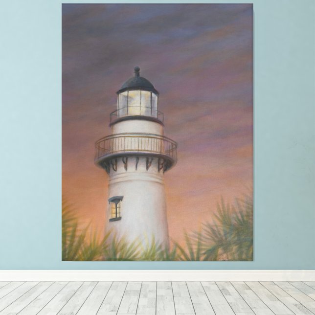 Saint Simons Island Lighthouse - Canvas Print (Insitu(Wood Floor))