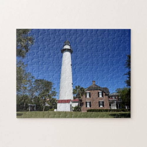 Saint Simons Island Lighthouse created into a  Jigsaw Puzzle