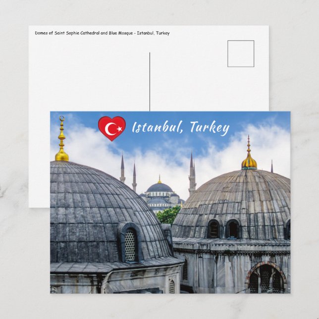 Saint Sophie Cathedral and Blue Mosque - Istanbul Postcard (Front/Back)