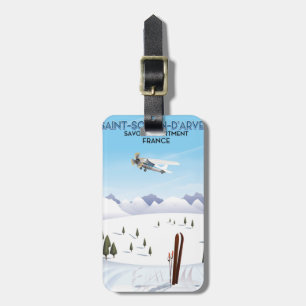 Saint-Sorlin d'Arves France ski poster Luggage Tag