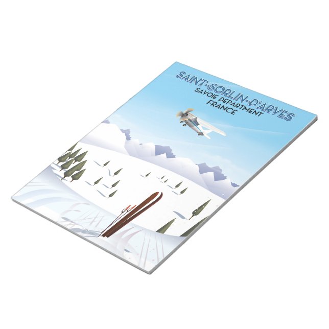Saint-Sorlin d'Arves France ski poster Notepad (Angled)