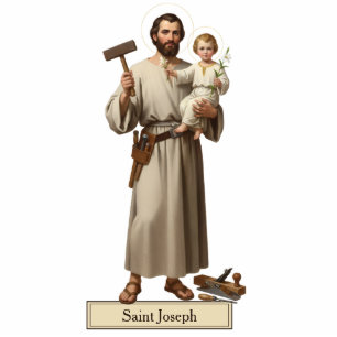 Saint St Joseph & Chiltd Jesus 2D Statue Statuette