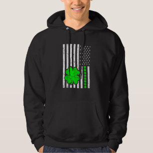 Saint St Patricks Day Usa American Irish Shamrock  Hoodie