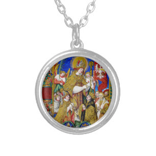 Saint Stanislaus Bishop and Martyr Silver Plated Necklace