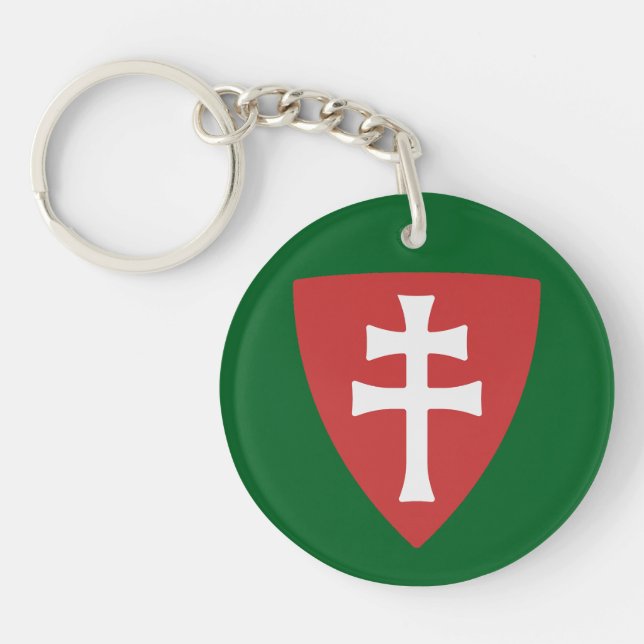 saint stephen hungarian cross symbol hungary king  keychain (Front)