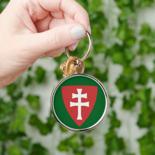 saint stephen hungarian cross symbol hungary king  keychain