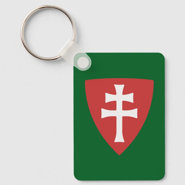 saint stephen hungarian cross symbol hungary king  keychain (Front)