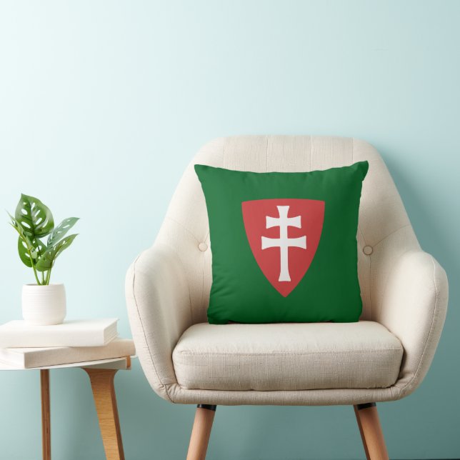 saint stephen hungarian cross symbol hungary king  throw pillow (Chair)