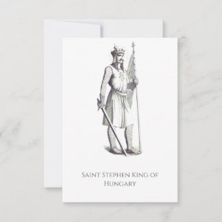 Saint Stephen King of Hungary Holy Card