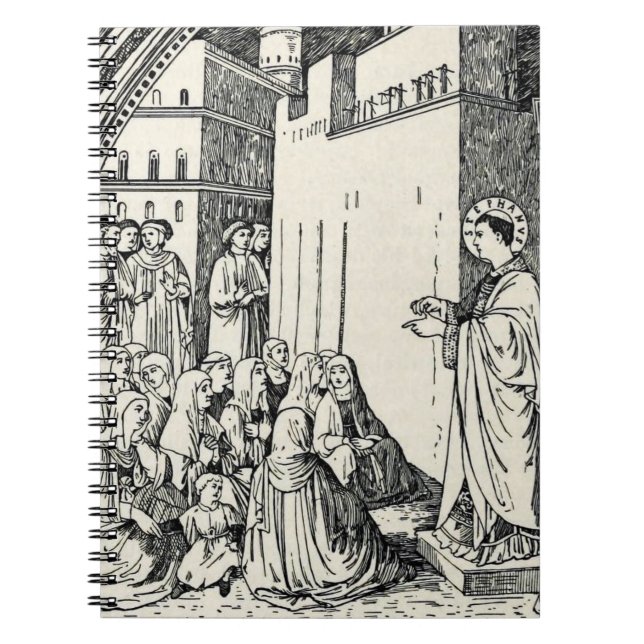 Saint Stephen Preaching by Fra Angelico Notebook (Front)
