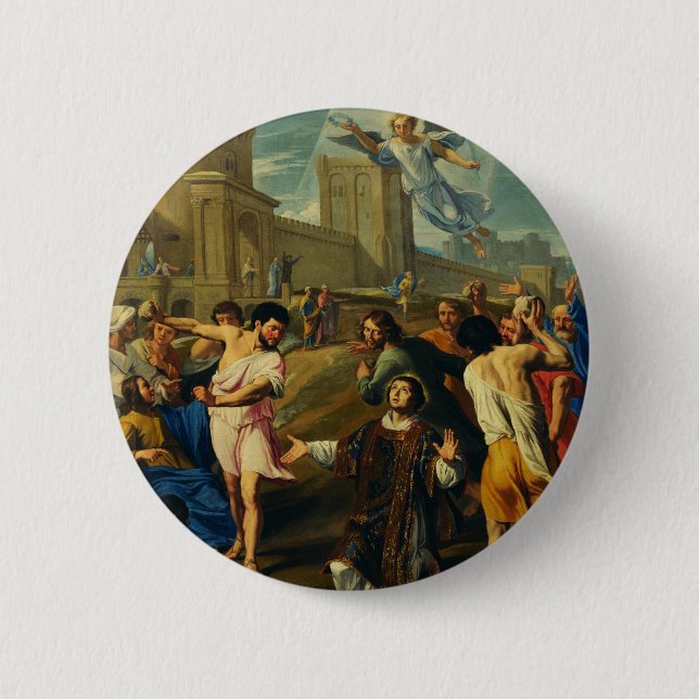 Saint Stephen the Protomartyr Art Iconography Button (Front)