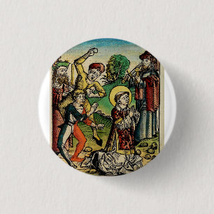 Saint Stephen the Protomartyr Fine Art Iconography Button
