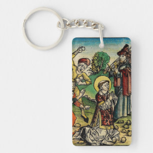 Saint Stephen the Protomartyr Fine Art Iconography Keychain