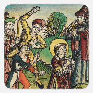 Saint Stephen the Protomartyr Fine Art Iconography Square Sticker