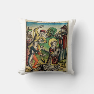 Saint Stephen the Protomartyr Fine Art Iconography Throw Pillow