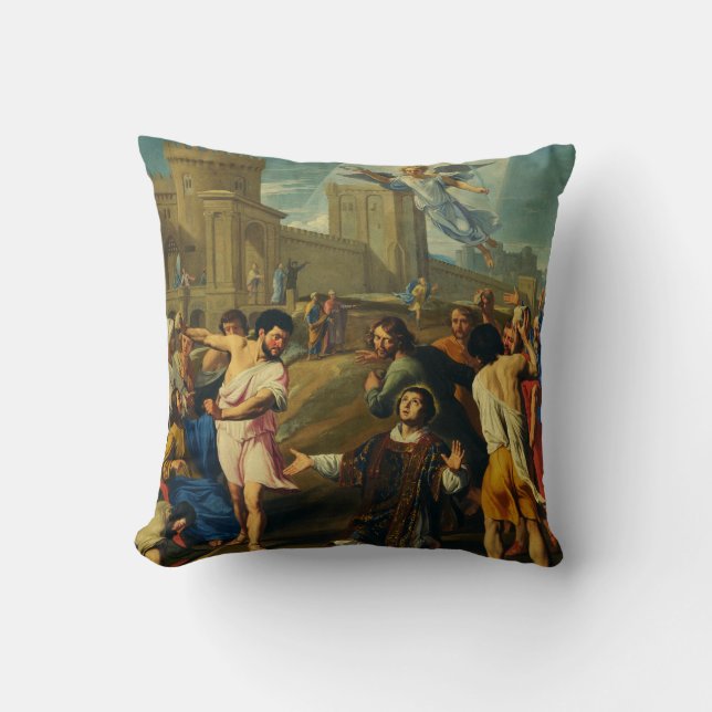 Saint Stephen the Protomartyr Fine Art Iconography Throw Pillow (Front)