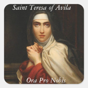 Saint Teresa of Avila Carmelite Nun Ora Pro Nobis Square Sticker