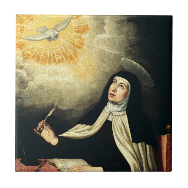 Saint Teresa of Avila Mystic of Fire Art  Ceramic Tile (Front)
