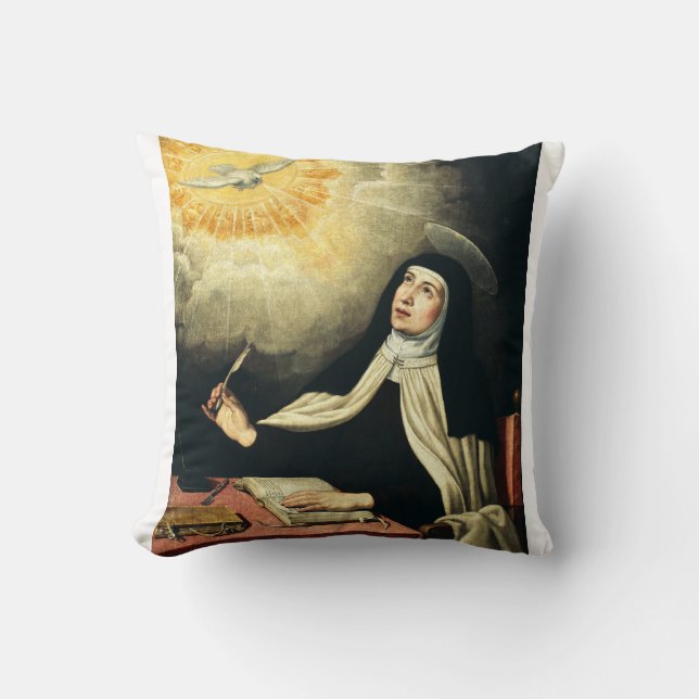 Saint Teresa of Avila Mystic of Fire Art  Throw Pillow (Front)