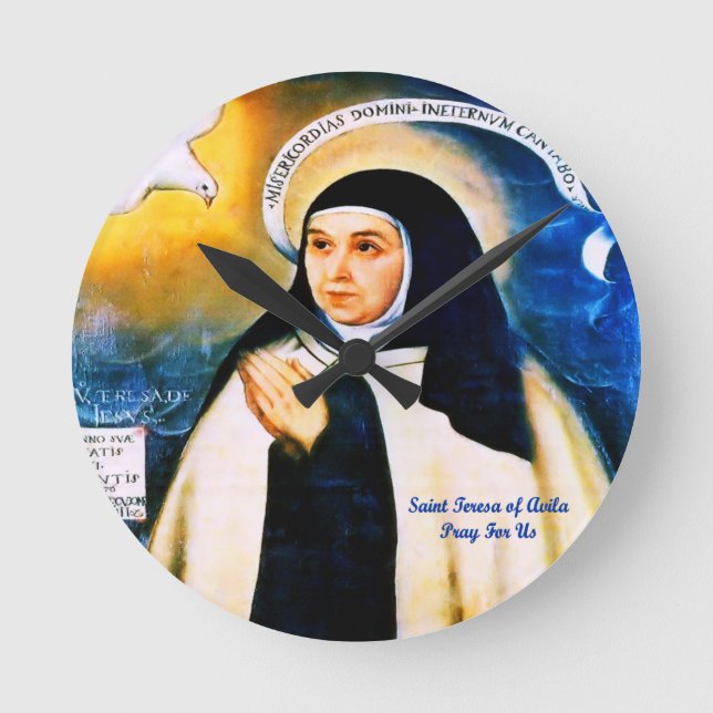 Saint Teresa of Avila Round Clock (Front)