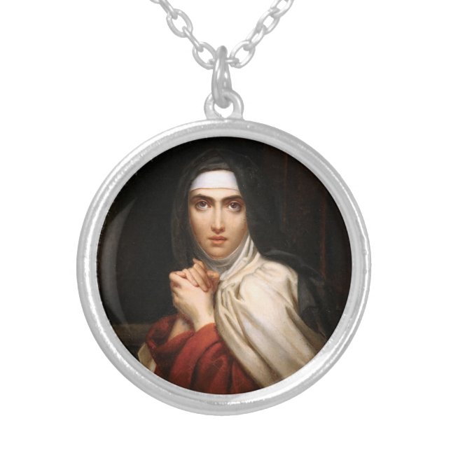Saint Teresa of Jesus Silver Plated Necklace (Front)