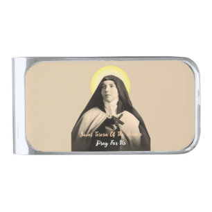 SAINT TERESA OF THE ANDES SILVER FINISH MONEY CLIP