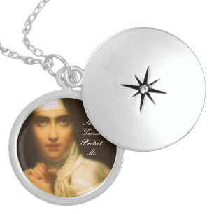 SAINT TERESA PROTECT ME LOCKET NECKLACE