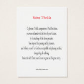 Saint Thekla Mini-Prayer Card (Back)