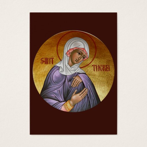 Customizable Saint Thekla Mini-Prayer Card Business Card Template