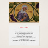 Saint Thekla Mini-Prayer Card (Front & Back)
