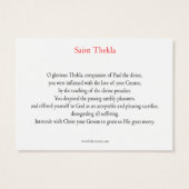 Saint Thekla Mini-Prayer Card (Back)