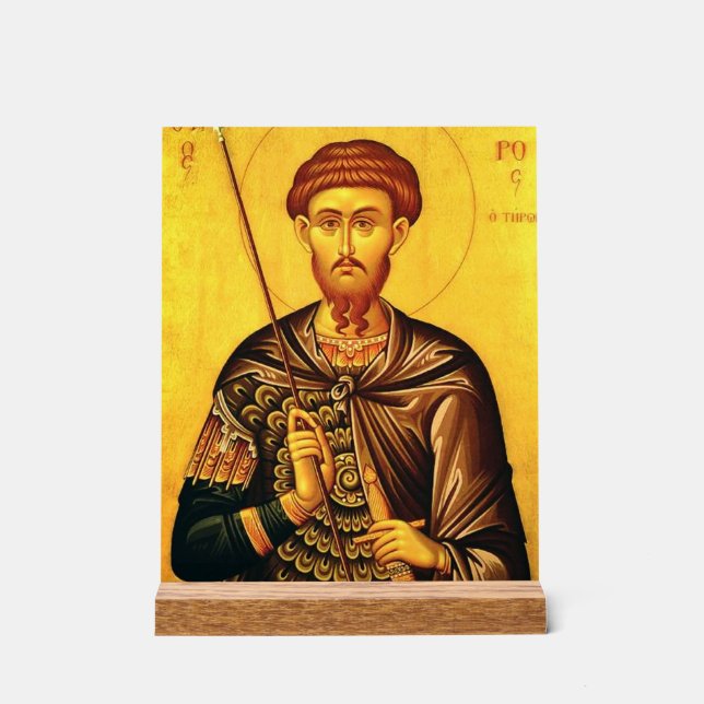 Saint Theodore Tiron orthodox icon Acrylic Sign (Front)