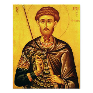 Saint Theodore Tiron orthodox icon Poster