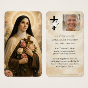 Saint Therese Funeral Prayer Card