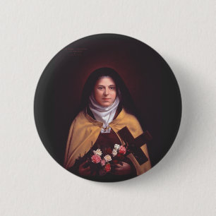 Saint Therese of Lisieux Button