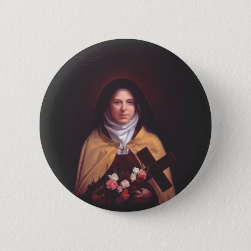 Saint Therese of Lisieux Button