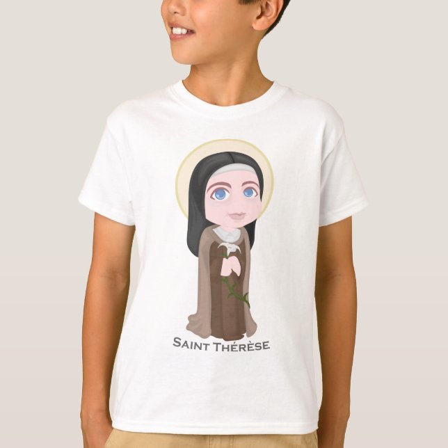 Saint Therese of Lisieux Cute Catholic T-Shirt (Front)