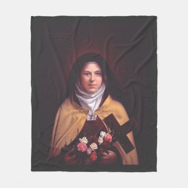 Saint Therese of Lisieux Fleece Blanket (Front)