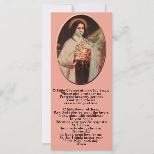 Saint Thérèse of Lisieux Holy Card (Front)