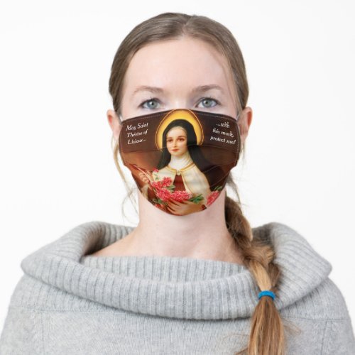 Saint Therese Protect Me Adult Cloth Face Mask