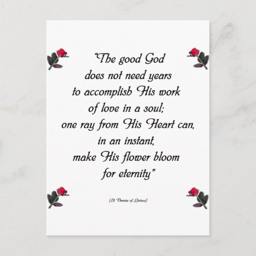 Saint Therese Quote Postcard