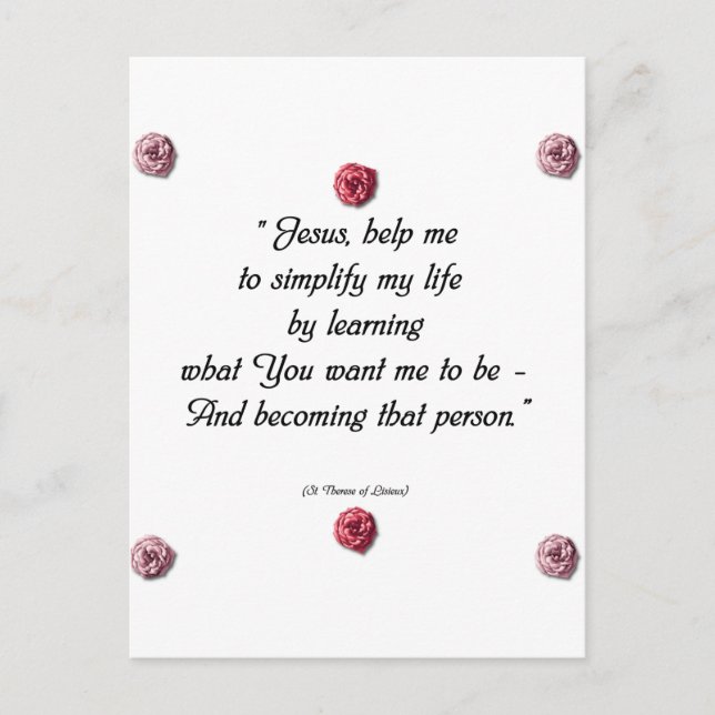 Saint Therese Quote Postcard (Front)