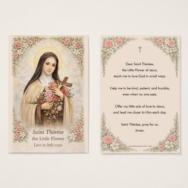 Saint Thérèse the Little Flower Children’s Prayer  (Front & Back)