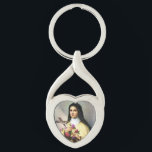 Saint Therese the Little Flower Heart Keychain<br><div class="desc">Heart shaped keychain with St. Therese of Liseux</div>