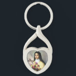 Saint Therese the Little Flower Heart Keychain<br><div class="desc">Heart shaped keychain with St. Therese of Liseux</div>