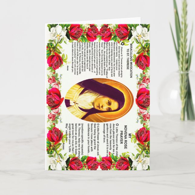 Saint Therese The Little Flower Of Jesus Card (Front)