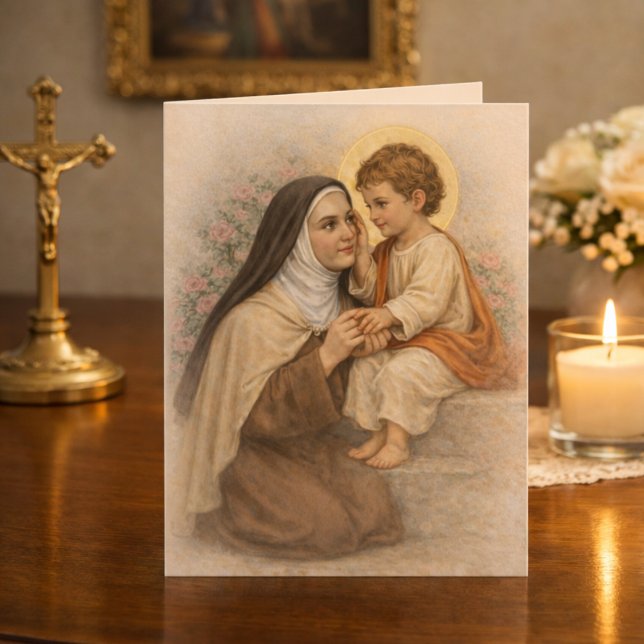 Saint Thérèse with Child Jesus Catholic Card (Creator Uploaded)