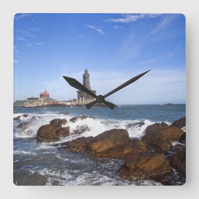 Saint Thiruvalluvar Statue | Tamil Nadu, India Square Wall Clock (Front)