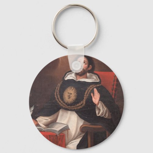 Saint Thomas Aquinas By Luis Munoz LaSource Keychain