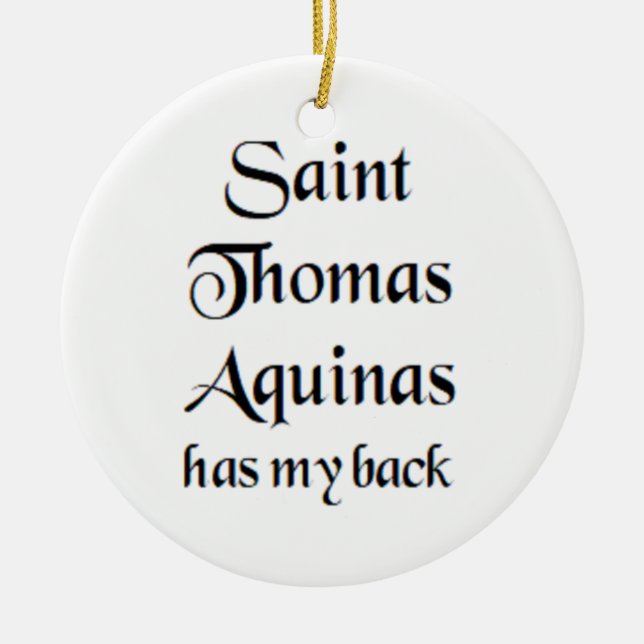 saint thomas aquinas ceramic ornament (Front)
